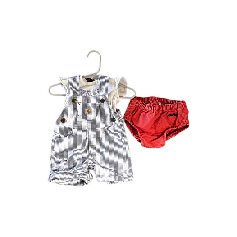 Baby Carhartt Bundle‎ Overalls Onesie Bloomers Size 3-6 months